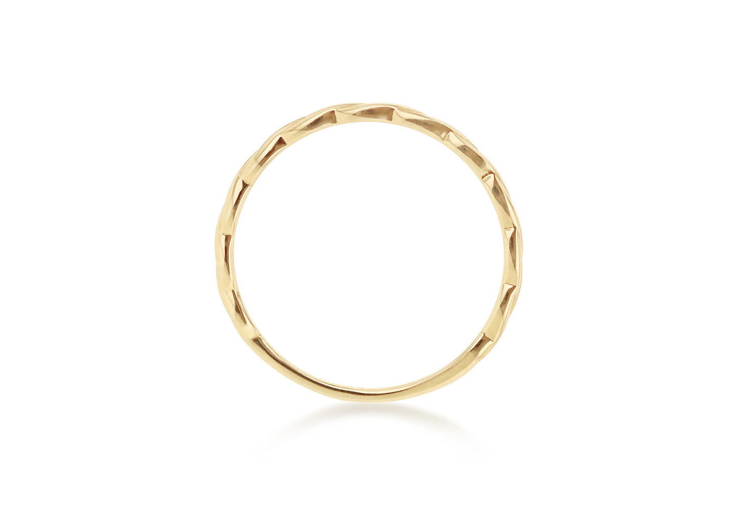 9K Yellow Gold Twist Slim Stacker Ring