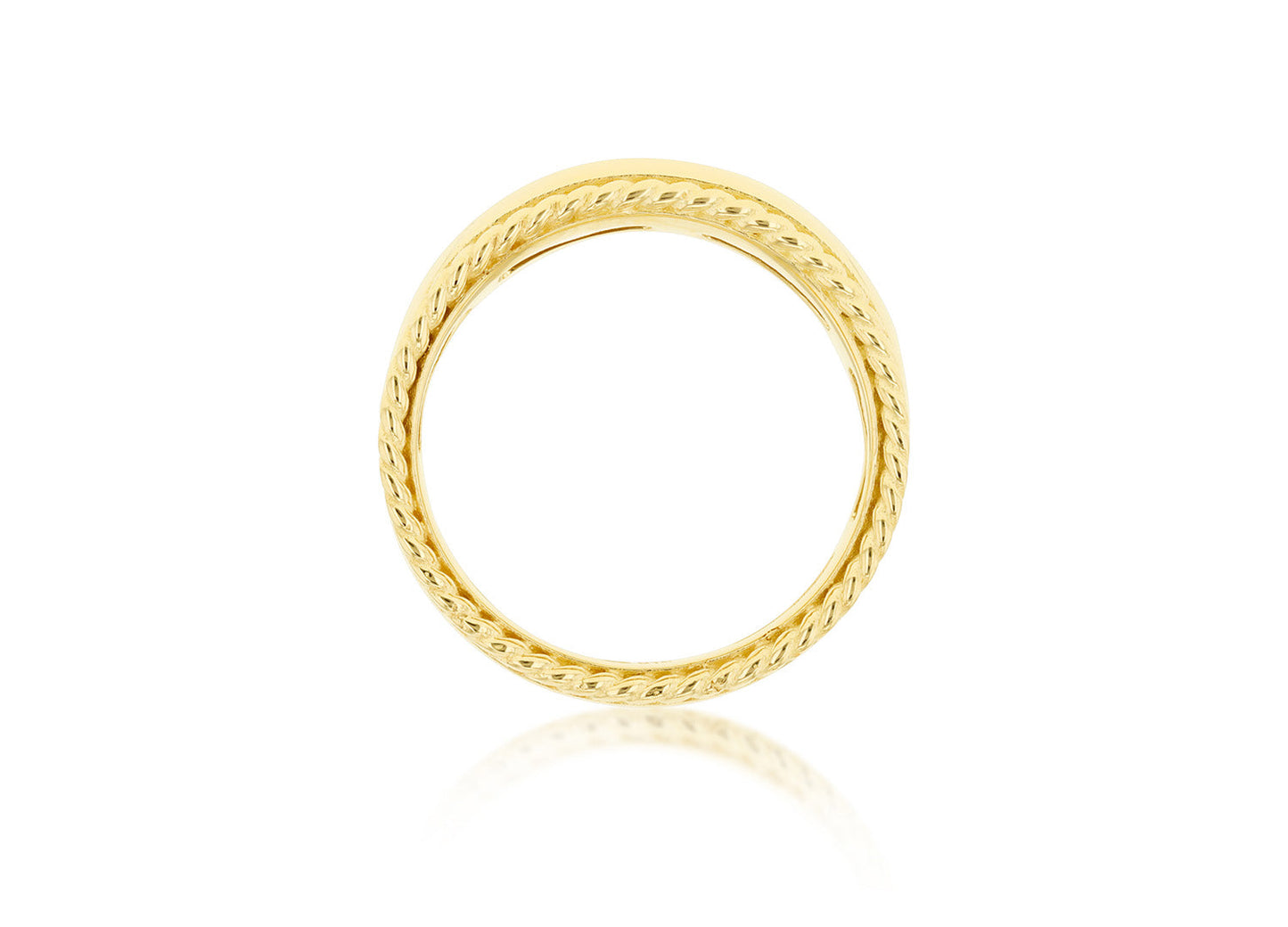 9K Yellow Gold Wide Rope Edge Ring