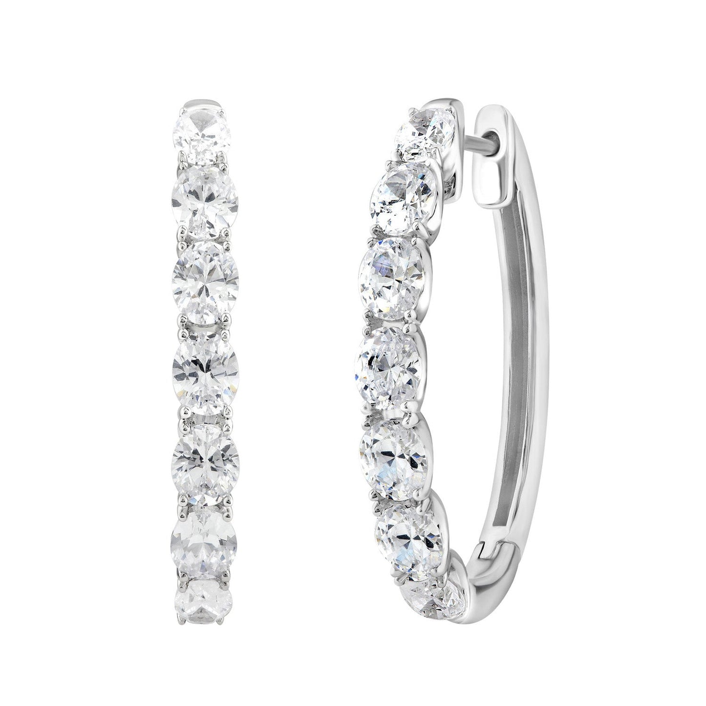 4.00ct Lab Grown Diamond Hoop Earrings in 18K White Gold