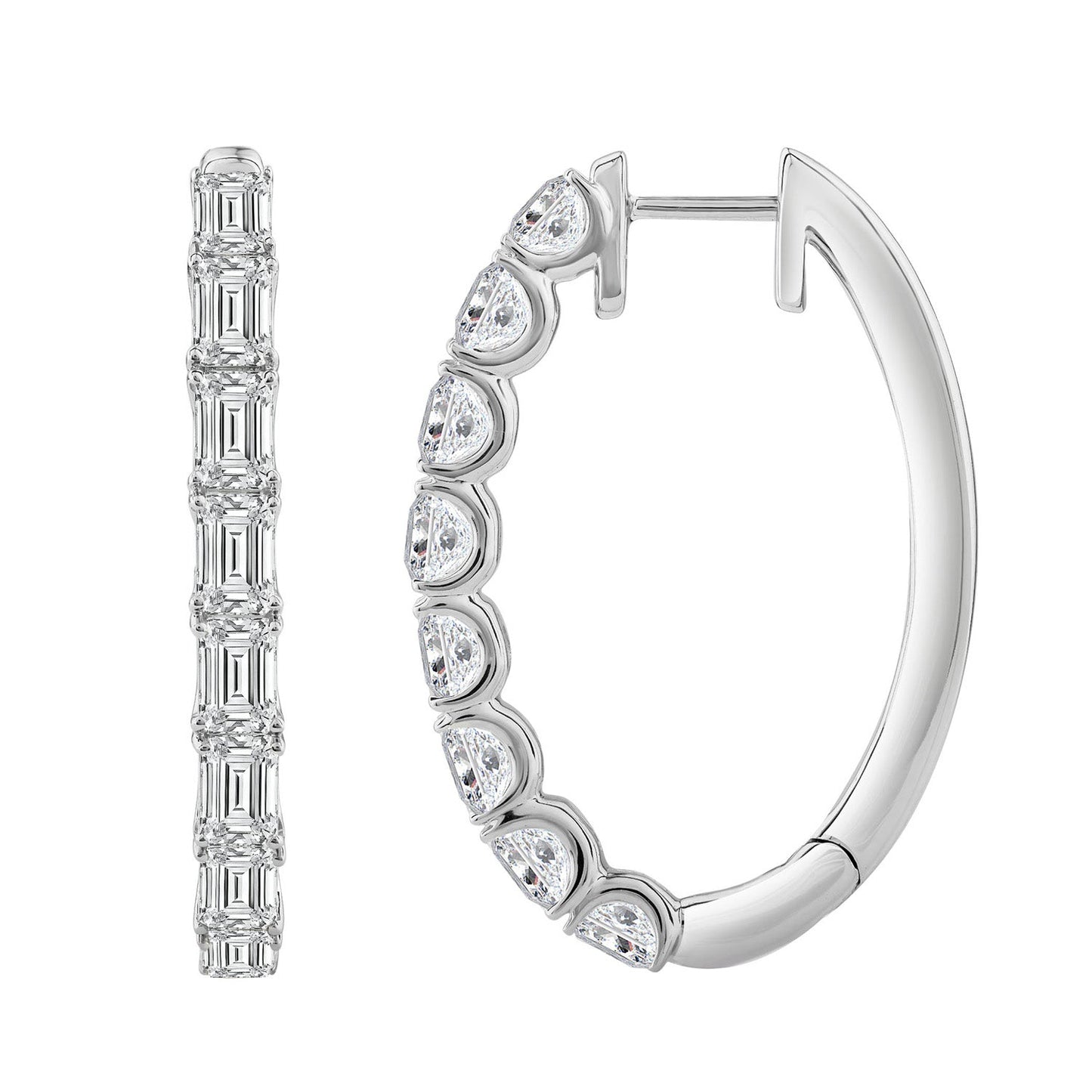 4.50ct Lab Grown Diamond Hoop Earrings in 18K White Gold