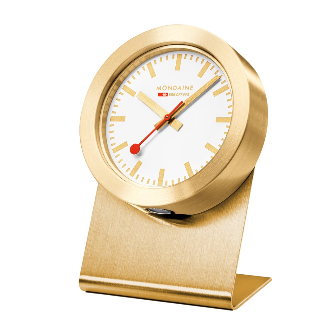 Official Swiss Railways Magnetic Desk Clock Gold