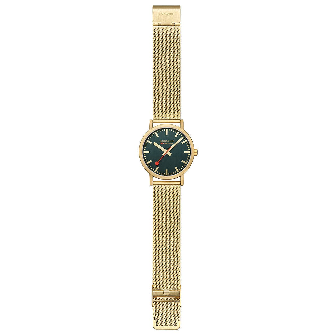 Mondaine Official Swiss Railways Classic Forest Green Mesh 40mm Watch