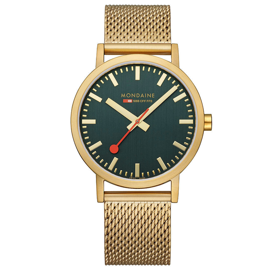 Mondaine Official Swiss Railways Classic Forest Green Mesh 40mm Watch