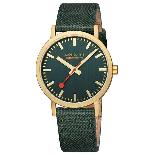 Mondaine Official Swiss Railways Classic Forest Green Textile 40mm Watch