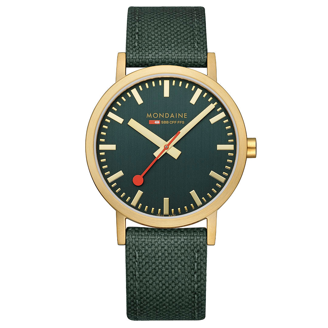 Mondaine Official Swiss Railways Classic Forest Green Textile 40mm Watch