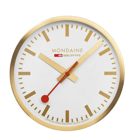 Mondaine Official Gold Pure Wall Clock 25cm