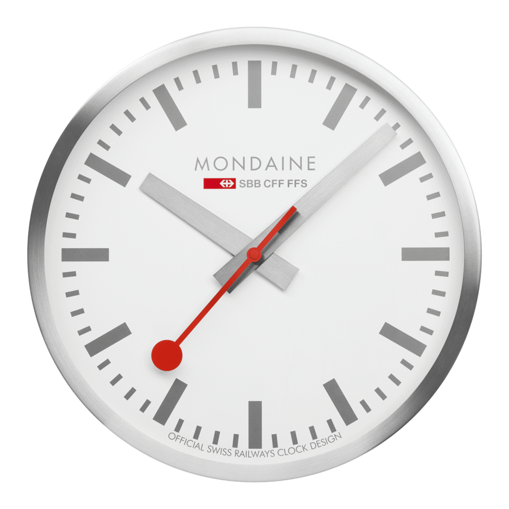 Mondaine Official Silver Pure Wall Clock 40cm