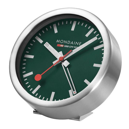 Mondaine Official Swiss Railways Green Alarm Clock