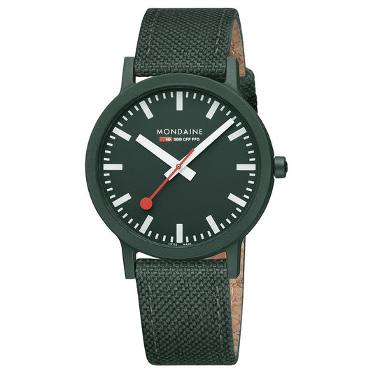 Mondaine Official Swiss Railways Essence Park Green Sustainable Watch 41mm