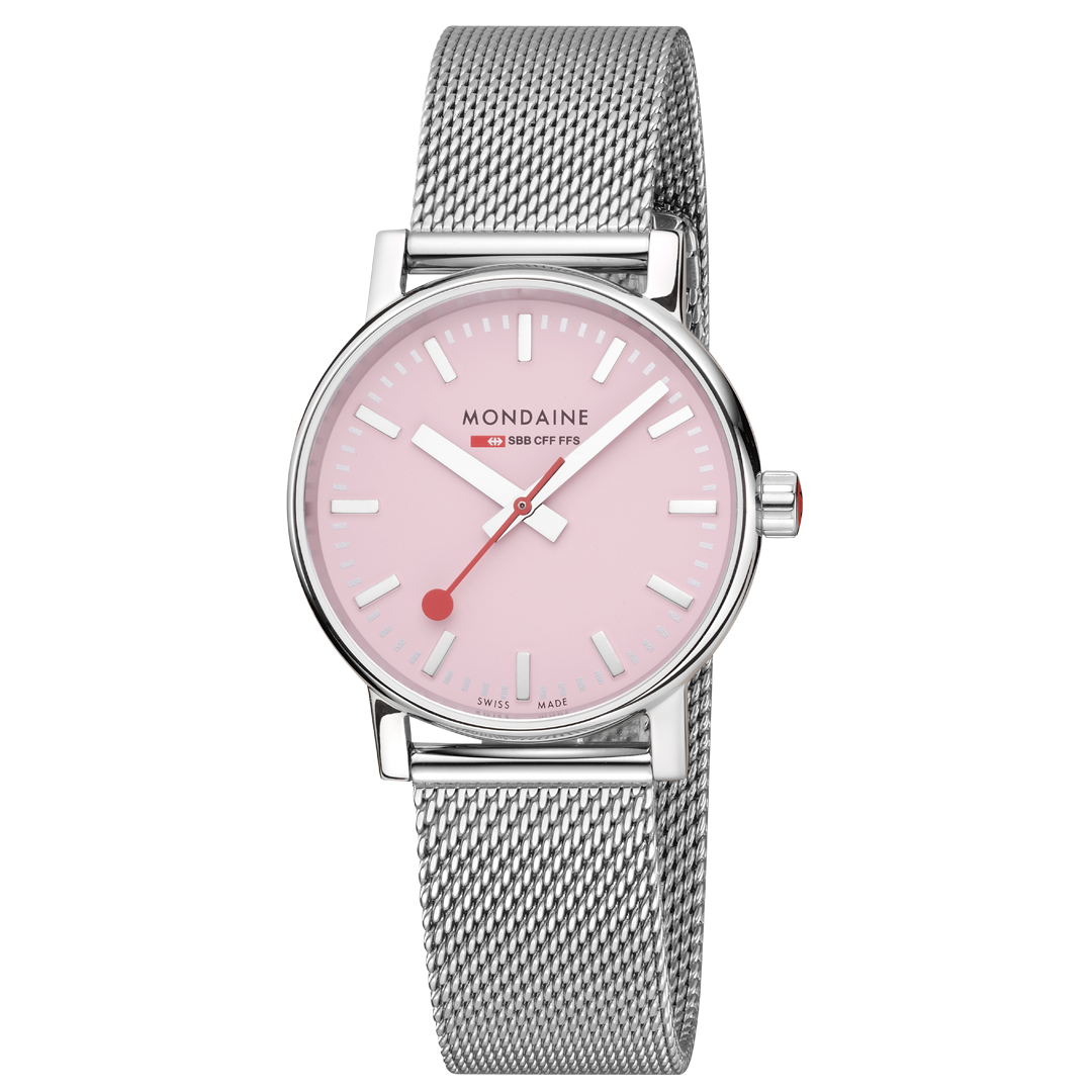 Mondaine Official Swiss Railways Evo2 35mm Sunrise Pink Watch