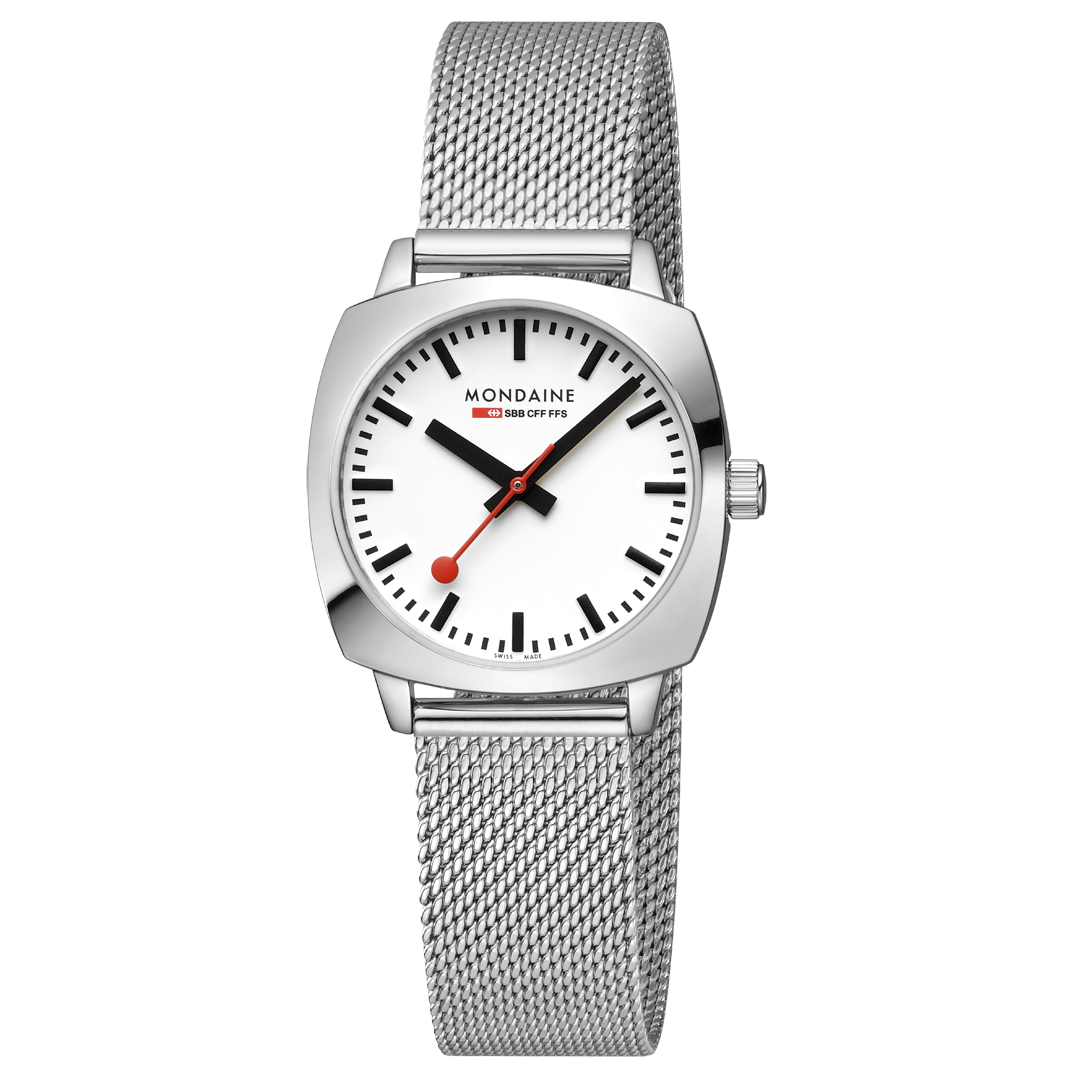 Mondaine Official Swiss Railways Petite Cushion 31mm Stainless Steel Watch