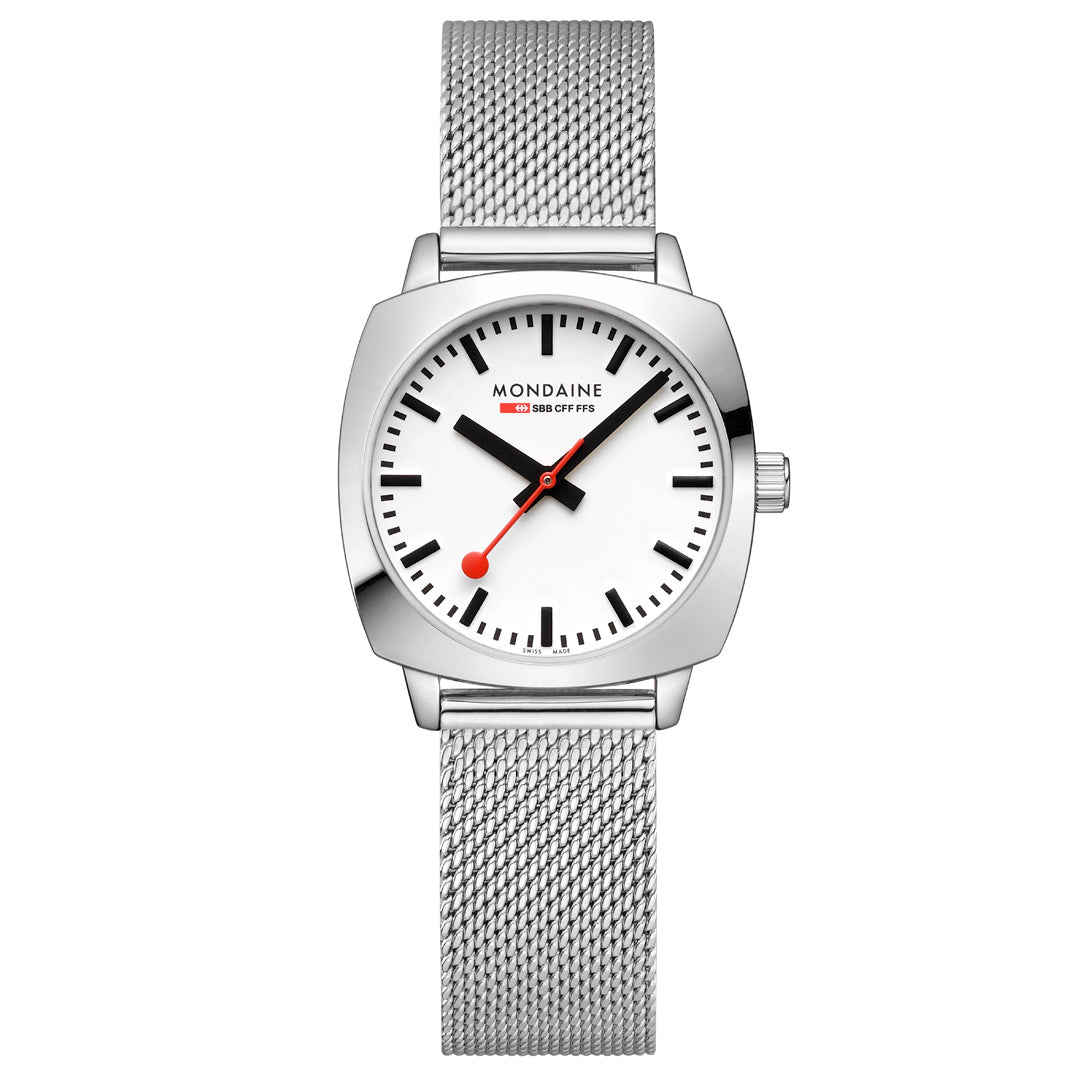 Mondaine Official Swiss Railways Petite Cushion 31mm Stainless Steel Watch