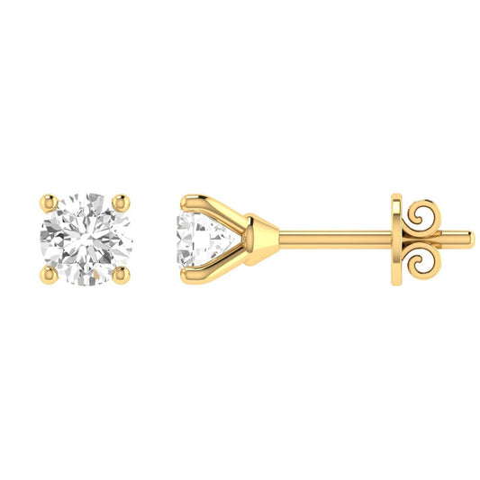 Diamond Stud Earrings with 0.40ct Diamonds in 18K Yellow Gold - 18YCE40