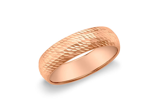 9K Rose Gold 5 mm Diamond-Cut Ring