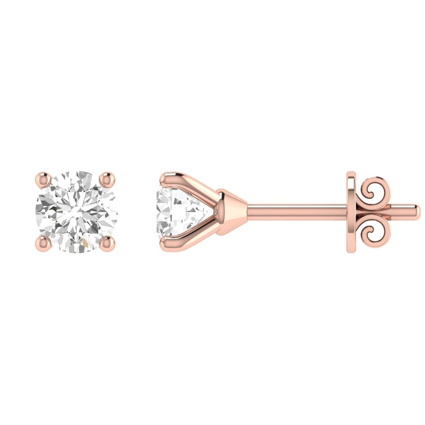 Diamond Stud Earrings with 0.10ct Diamonds in 9K Rose Gold - 9RCE10