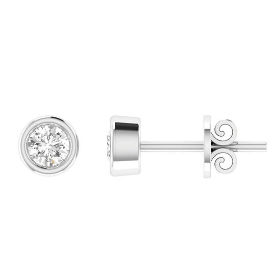 Diamond Stud Earrings with 0.10ct Diamonds in 9K White Gold - 9WBE10