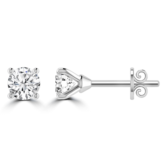 0.33ct GH I1 Diamond 4 Claw Studs in 9K White Gold