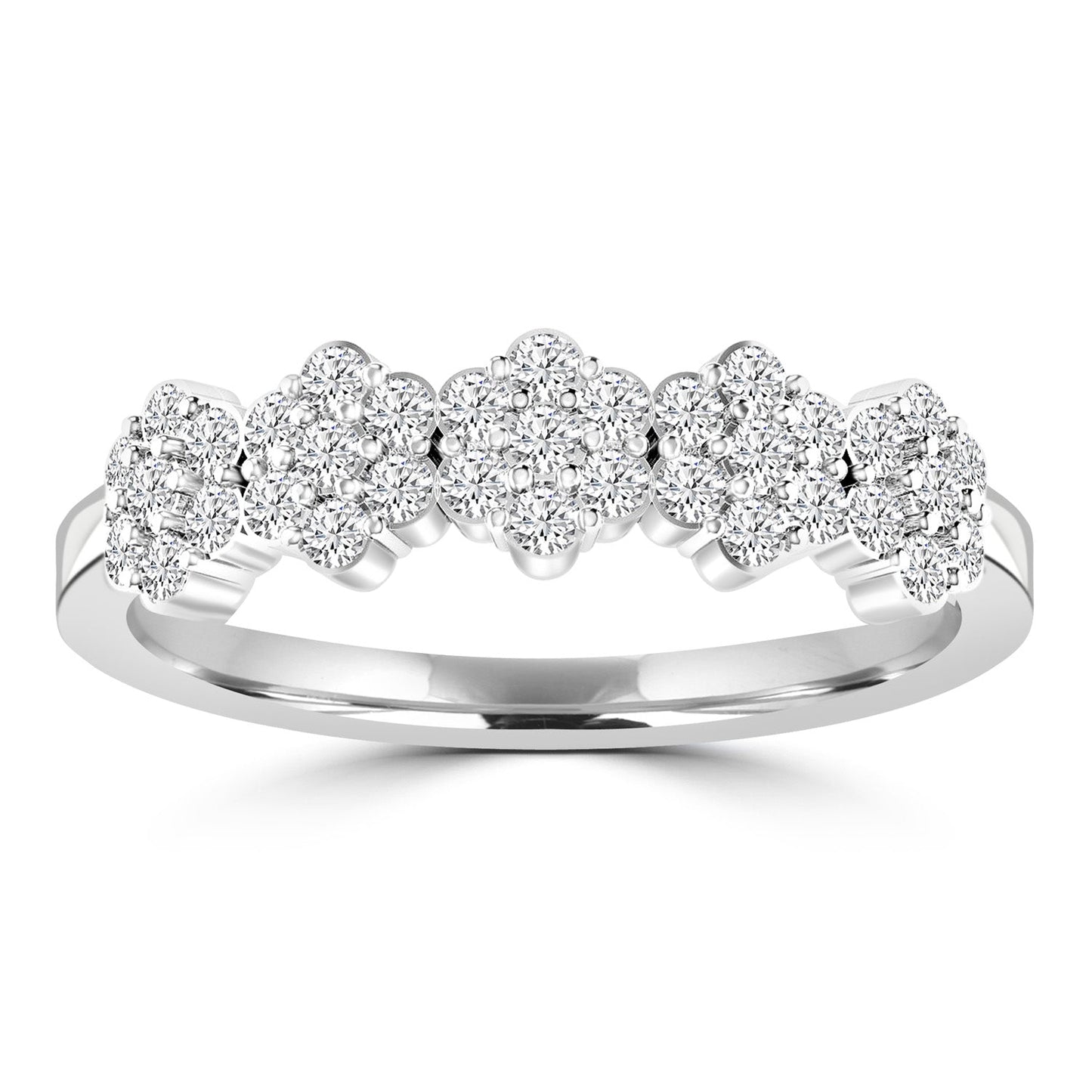 0.5ct GH I1 Diamond Cluster Ring in 9K White Gold