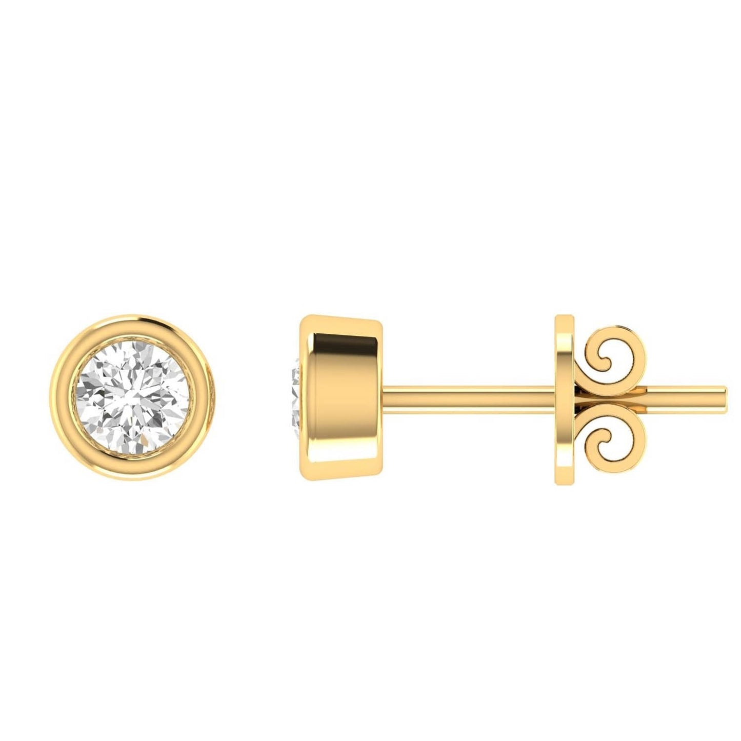 Diamond Stud Earrings with 0.10ct Diamonds in 9K Yellow Gold - 9YBE10