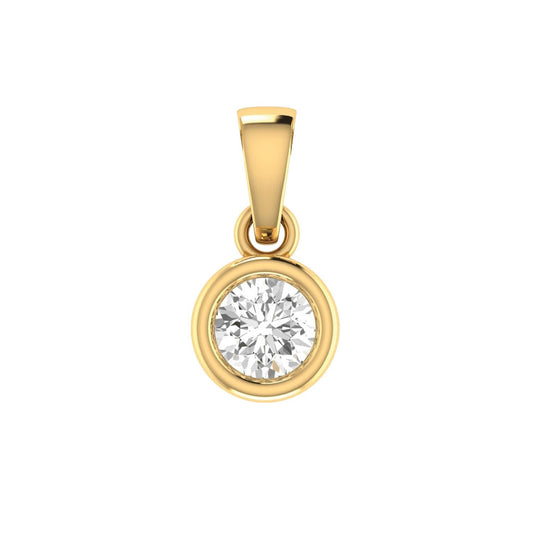 Diamond Solitaire Pendant with 0.08ct Diamonds in 9K Yellow Gold - 9YBP08