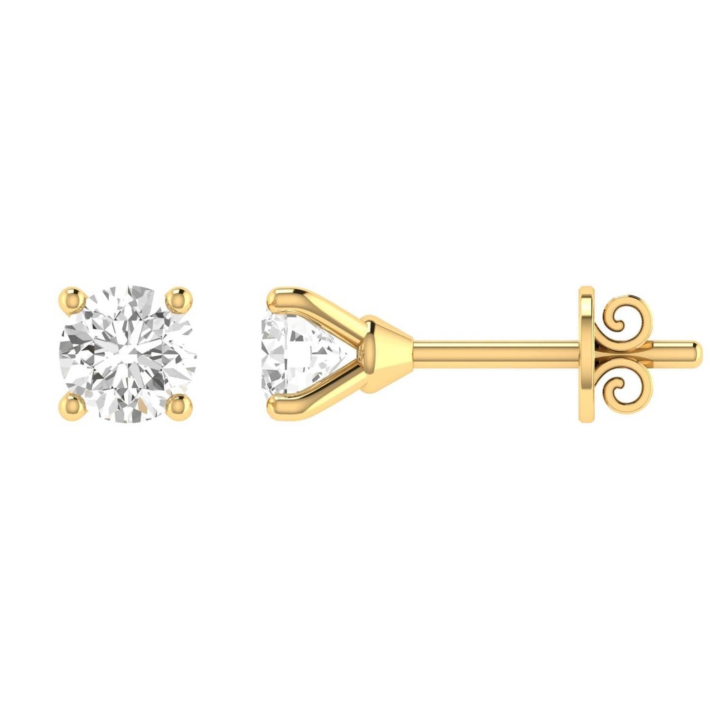 Diamond Stud Earrings with 0.20ct Diamonds in 9K Yellow Gold - 9YCE20