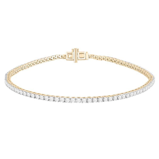 Diamond Tennis Bracelet with 1.50ct Diamonds in 9K Yellow Gold