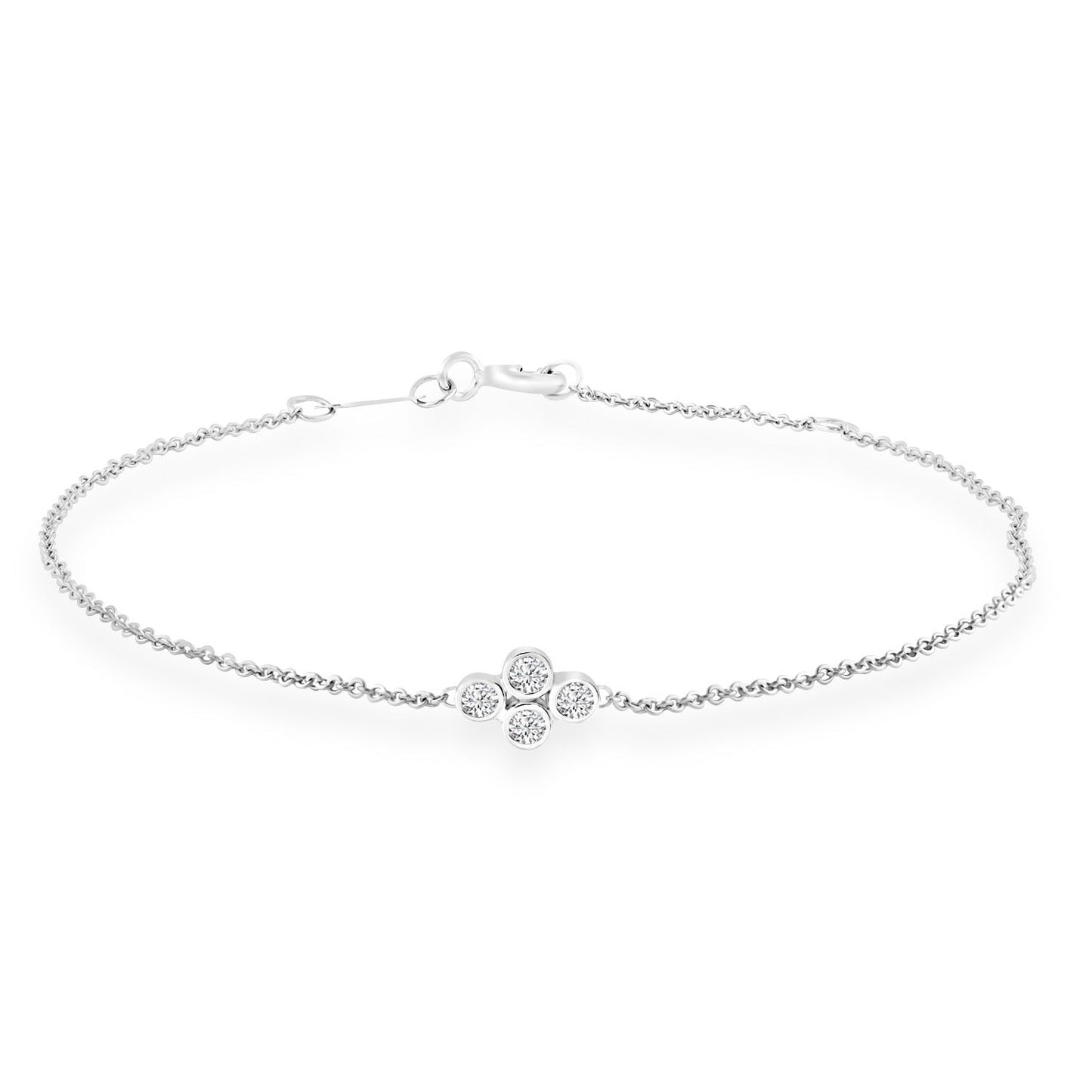 Bracelet with 0.15ct Diamonds in 9K White Gold 17+2cm