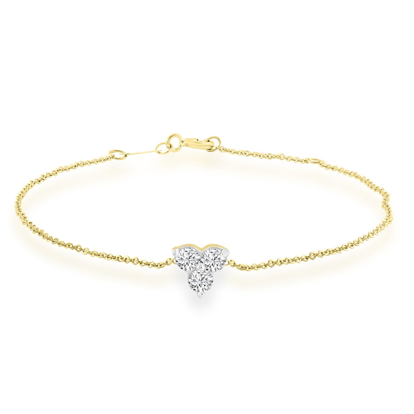 Bracelet with 0.15ct Diamonds in 9K Yellow Gold 17+2cm