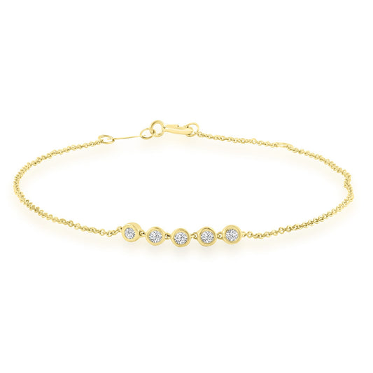 Bracelet with 0.15ct Diamonds in 9K Yellow Gold 17+2cm