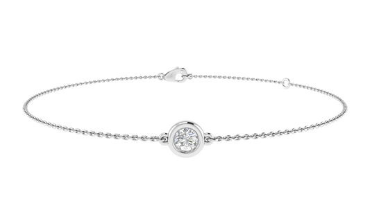 Diamond Round Bracelet with 0.15ct Diamonds in 9K White Gold