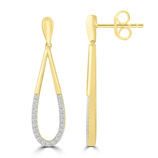 Diamond Fashion Earrings with 0.15ct Diamonds in 9K Yellow Gold