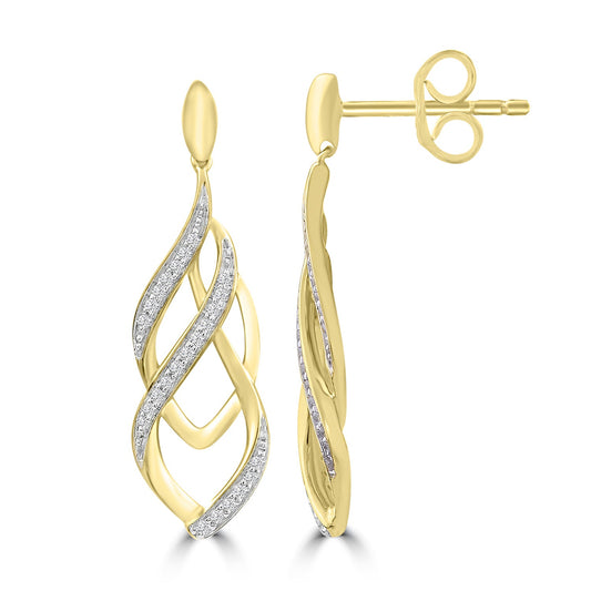 Diamond Fashion Earrings with 0.15ct Diamonds in 9K Yellow Gold