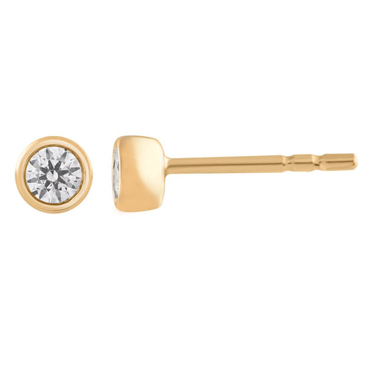 Stud Earrings with 0.15ct Diamonds in 9K Yellow Gold