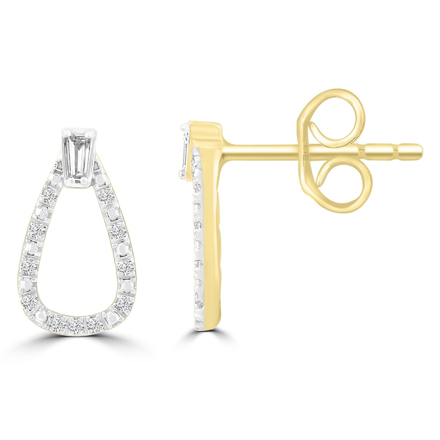 Diamond Earrings with 0.10ct Diamonds in 9K Yellow Gold