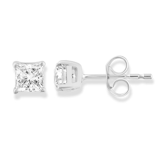 Diamond Stud Earrings with 0.50ct Diamonds in 9K White Gold