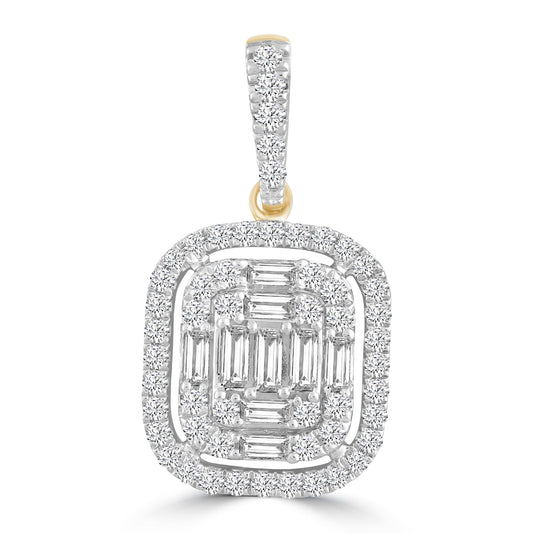 Cluster Pendant with 0.50ct Diamond in 9K Yellow Gold