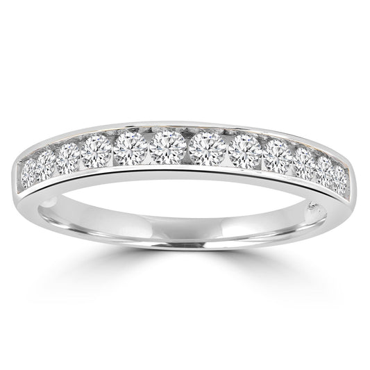 Band Ring with 0.50ct Diamond in 9K White Gold