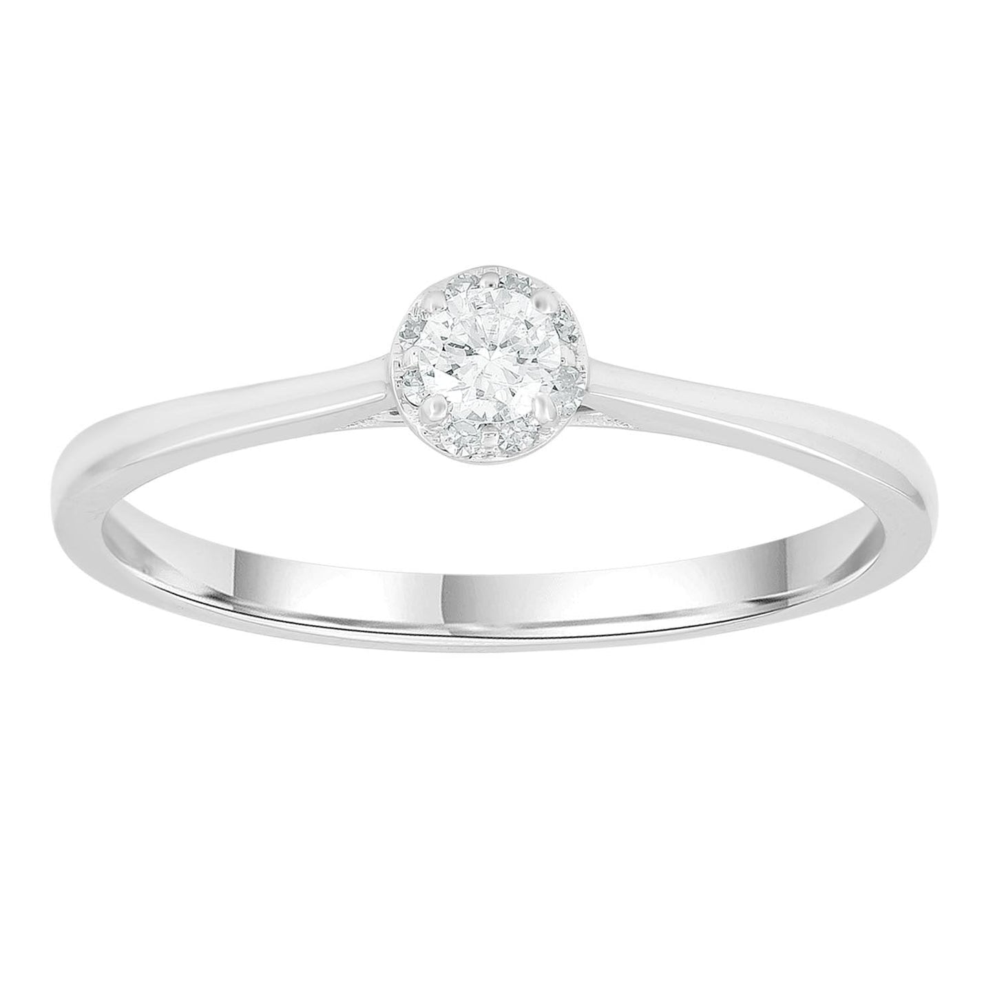 Solitaire Ring with 0.20ct Diamonds in 9K White Gold