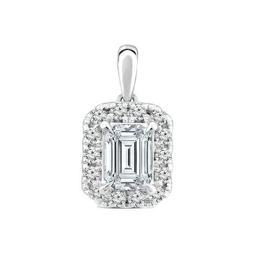 0.68ct Lab Grown Diamond Pendant in 18K White Gold