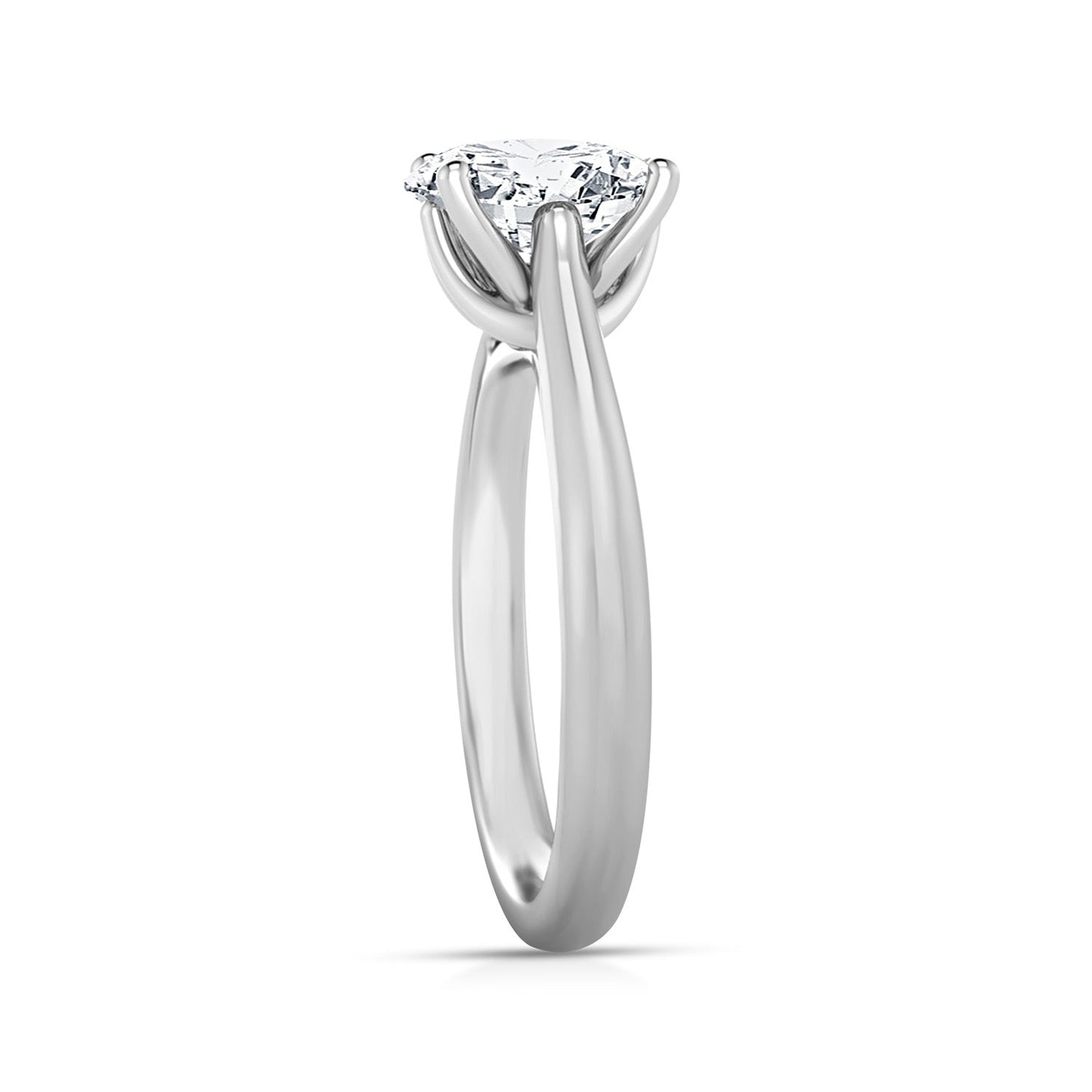 1.50ct Lab Grown Oval Diamond Ring in 18K White Gold