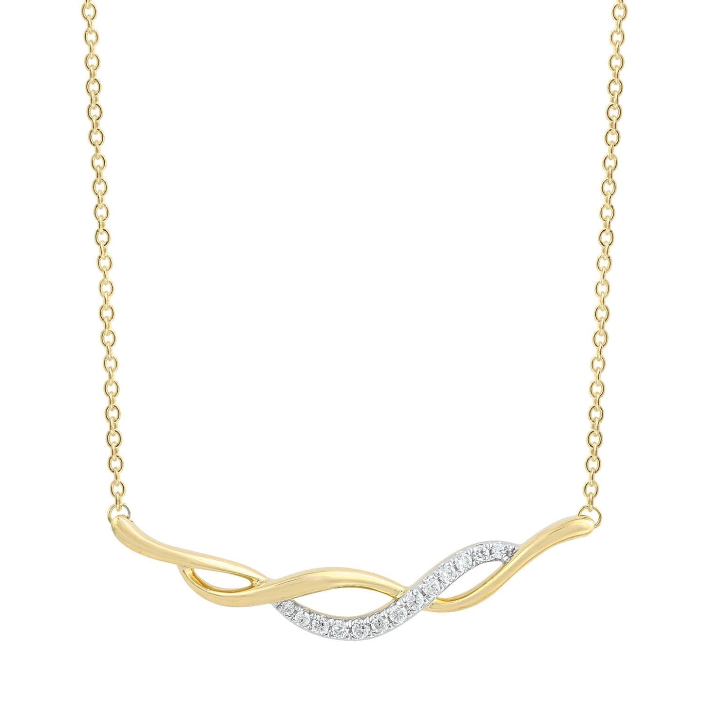 Necklace with 0.1ct Diamonds in 9K Yellow Gold