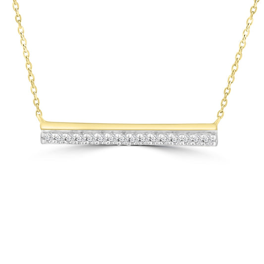 Diamond Necklace with 0.05ct Diamonds in 9K Yellow Gold