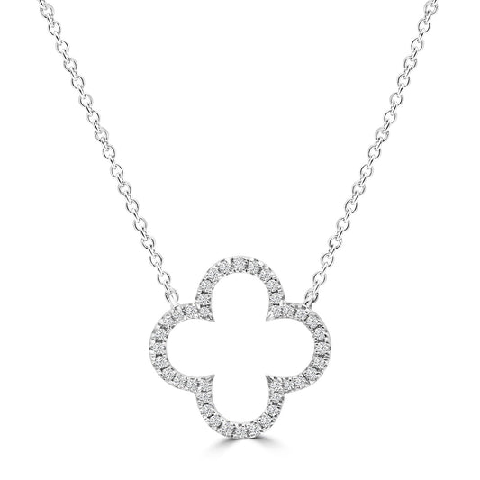 0.12ct HI I1 Diamond Necklace 45cm in 9K White Gold