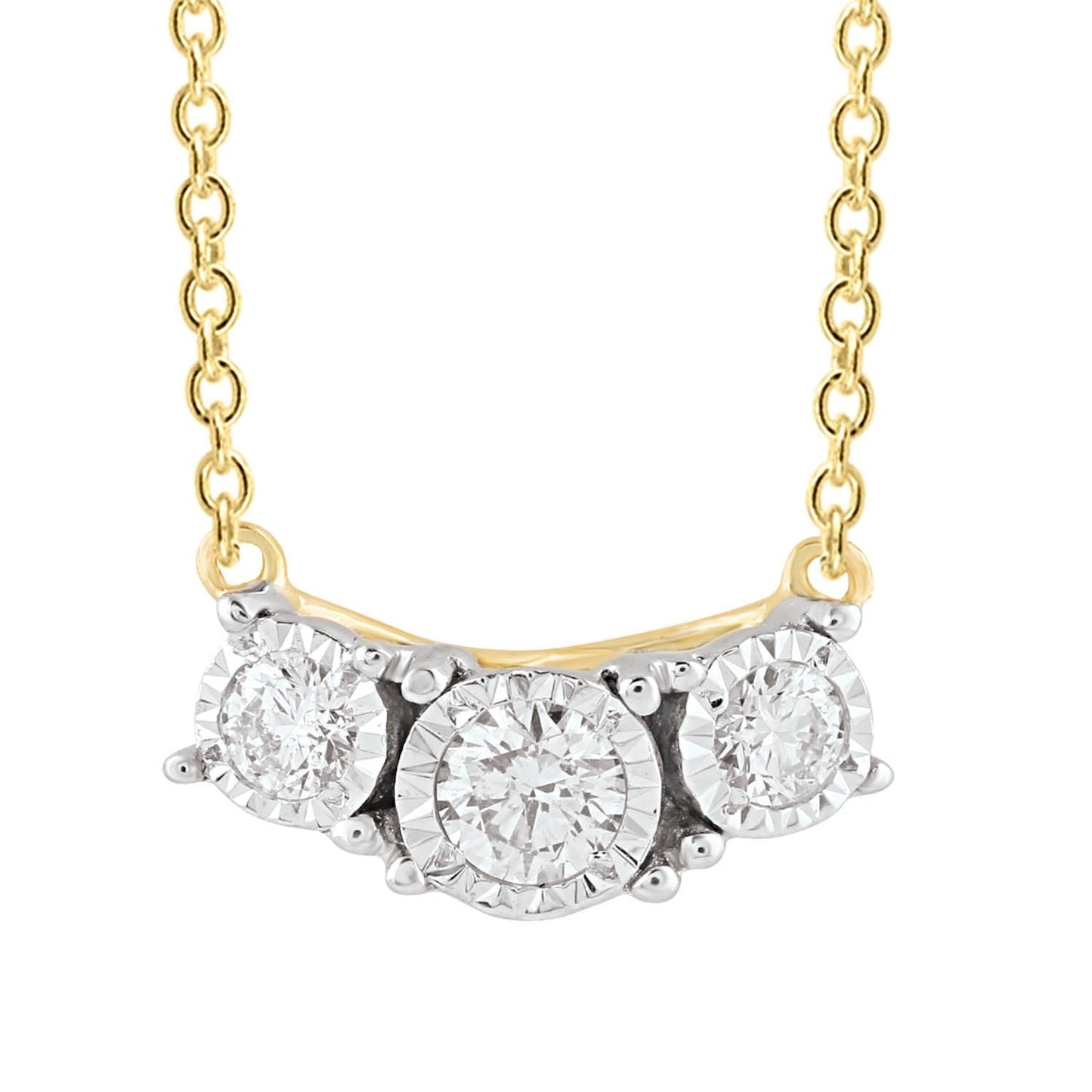 Necklace with 0.15ct Diamonds in 9K Yellow Gold