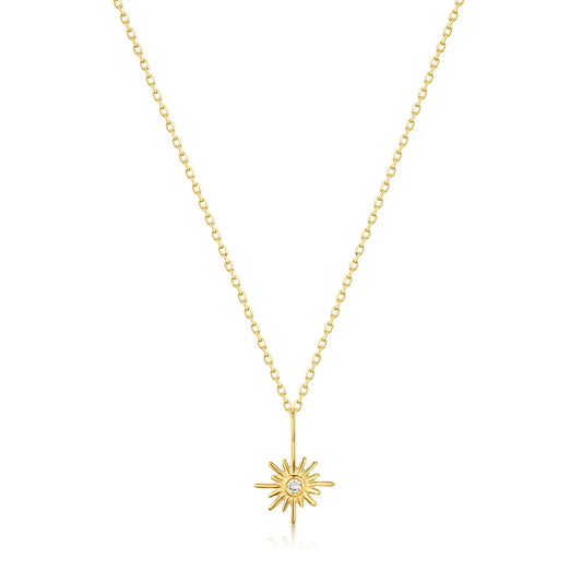 Ania Haie 14kt Gold Sunburst Natural Diamond Necklace