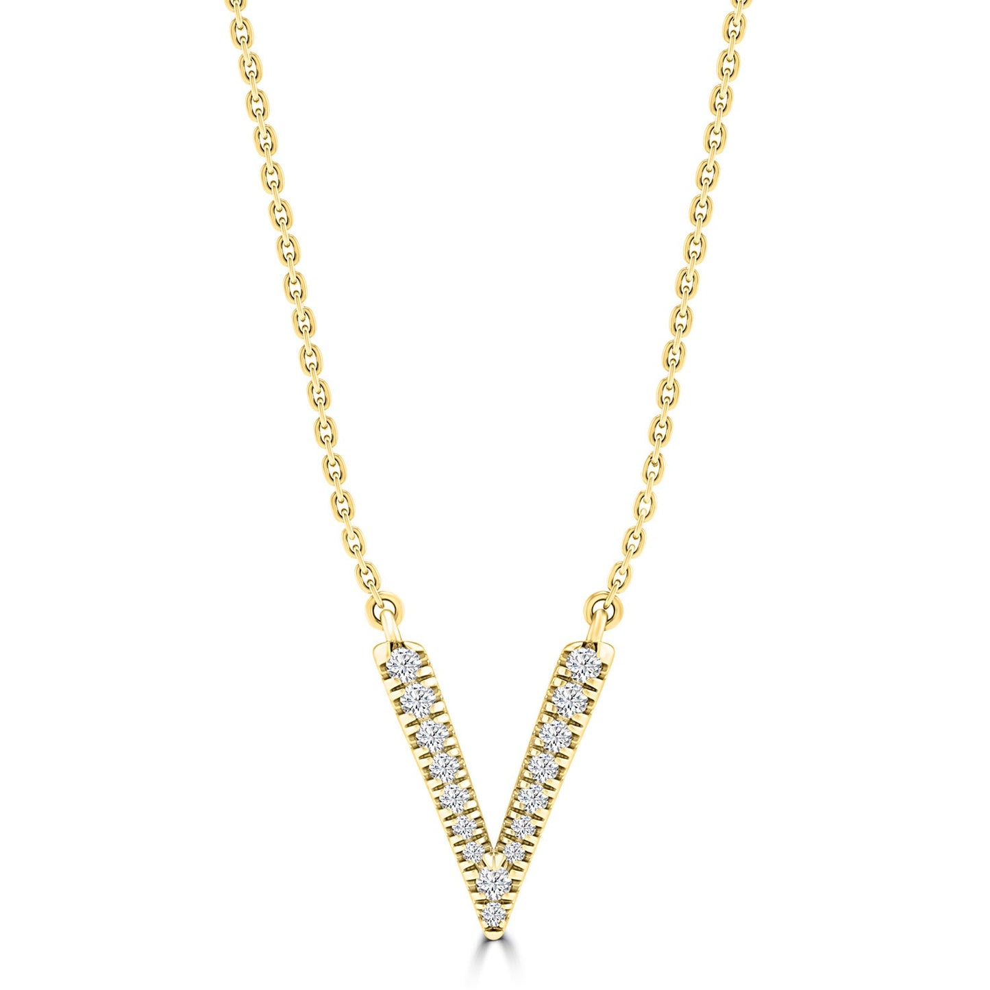 0.10ct HI I1 Diamond Necklace 40-45cm in 9K Yellow Gold