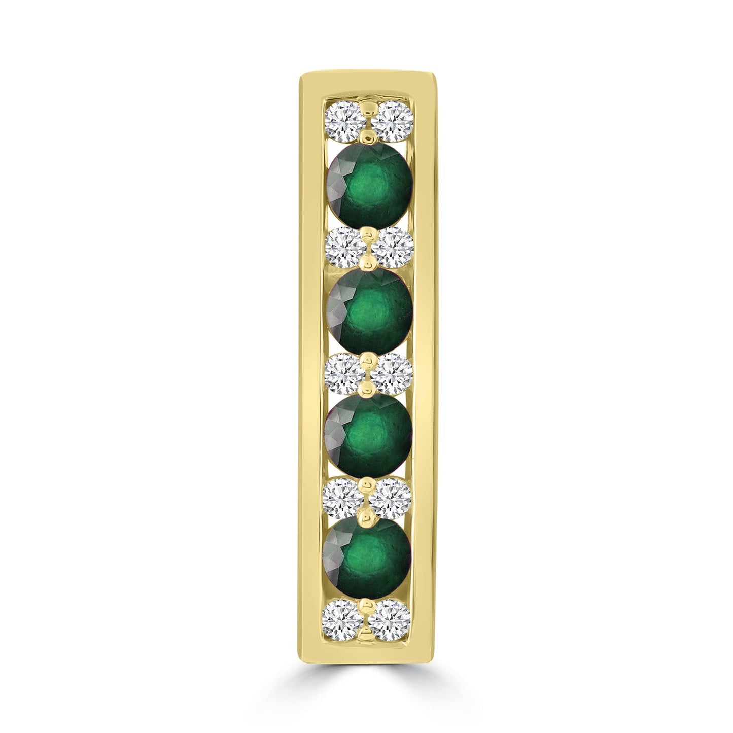 Diamond Emerald Pendant with 0.10ct Diamonds in 9K Yellow Gold