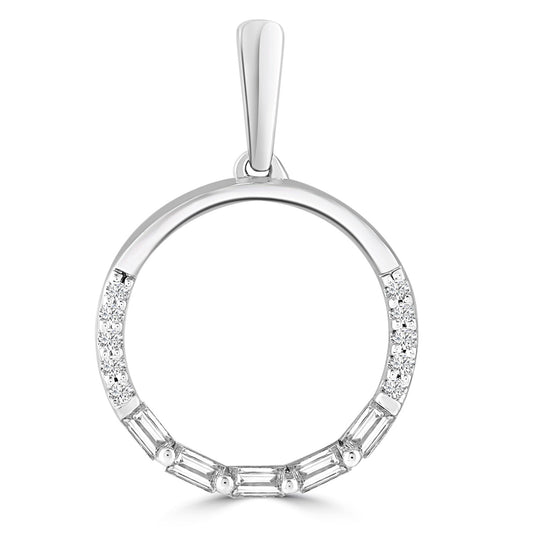 Diamond Pendant with 0.10ct Diamonds in 9K White Gold