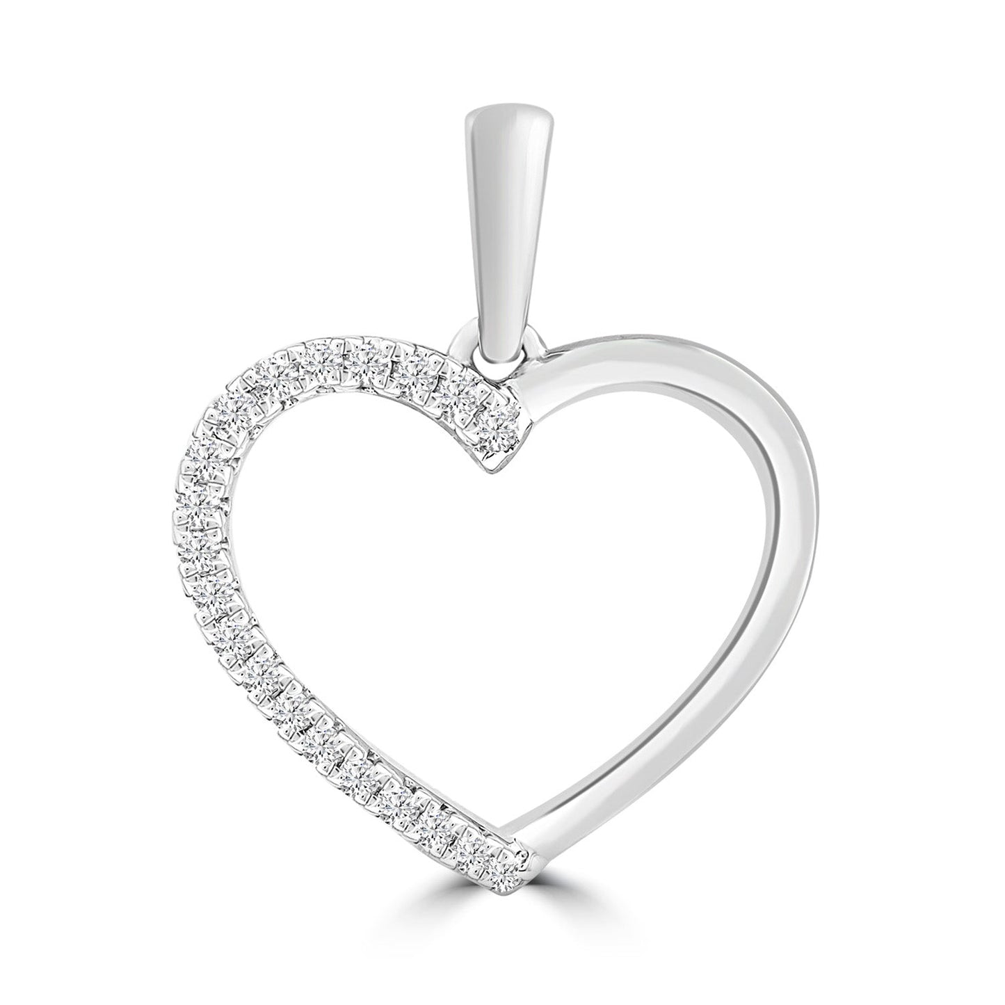 Diamond Pendant with 0.06ct Diamonds in 9K White Gold