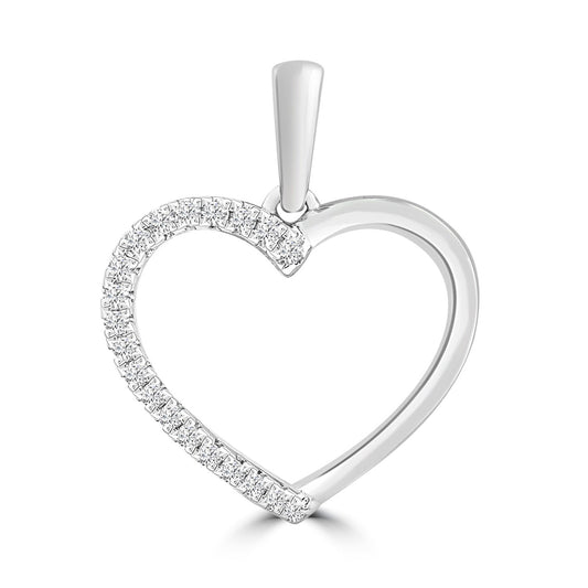 Diamond Pendant with 0.06ct Diamonds in 9K White Gold